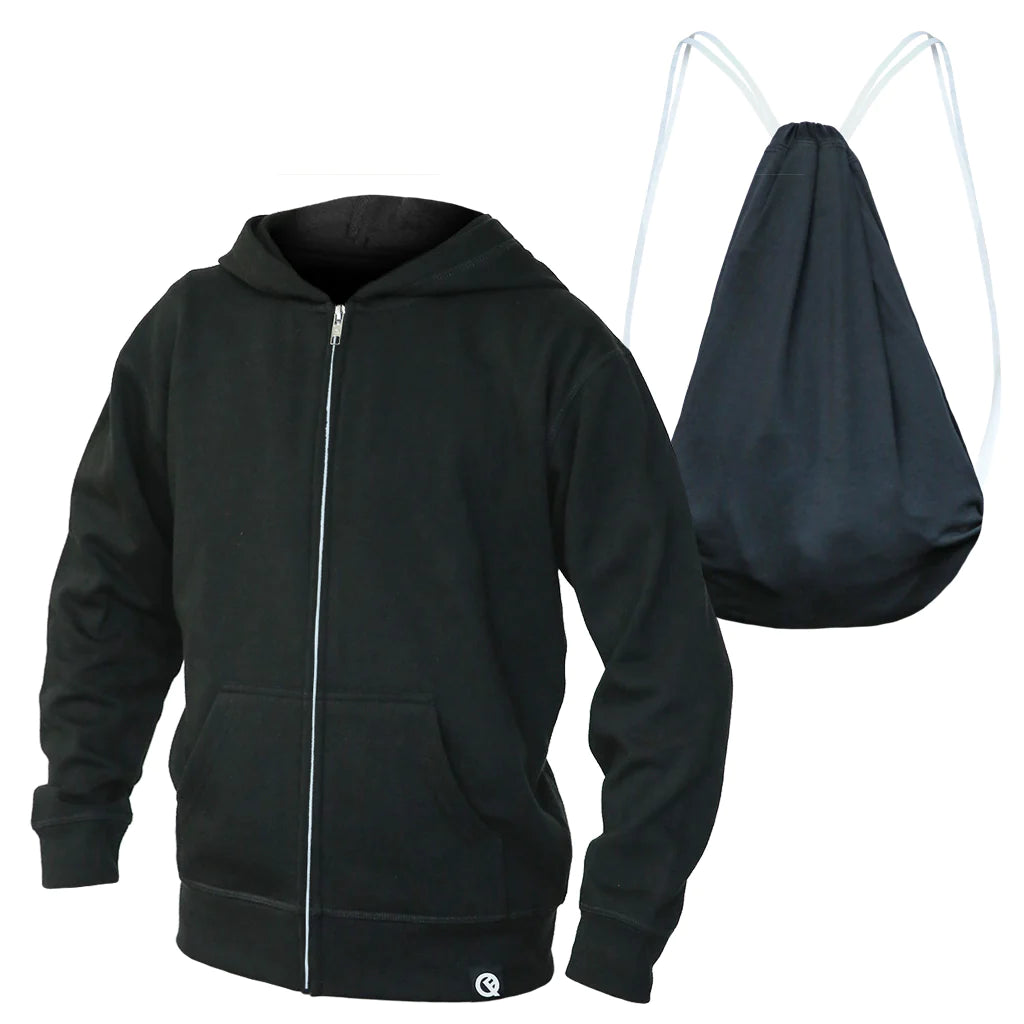 QUIKFLIP Kids Hero Hoodie Lite Full Zip, Schwarz