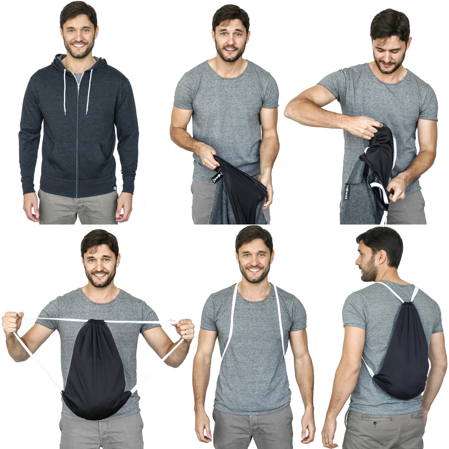 QUIKFLIP Hero Hoodie Lite Full Zip, Charcoal