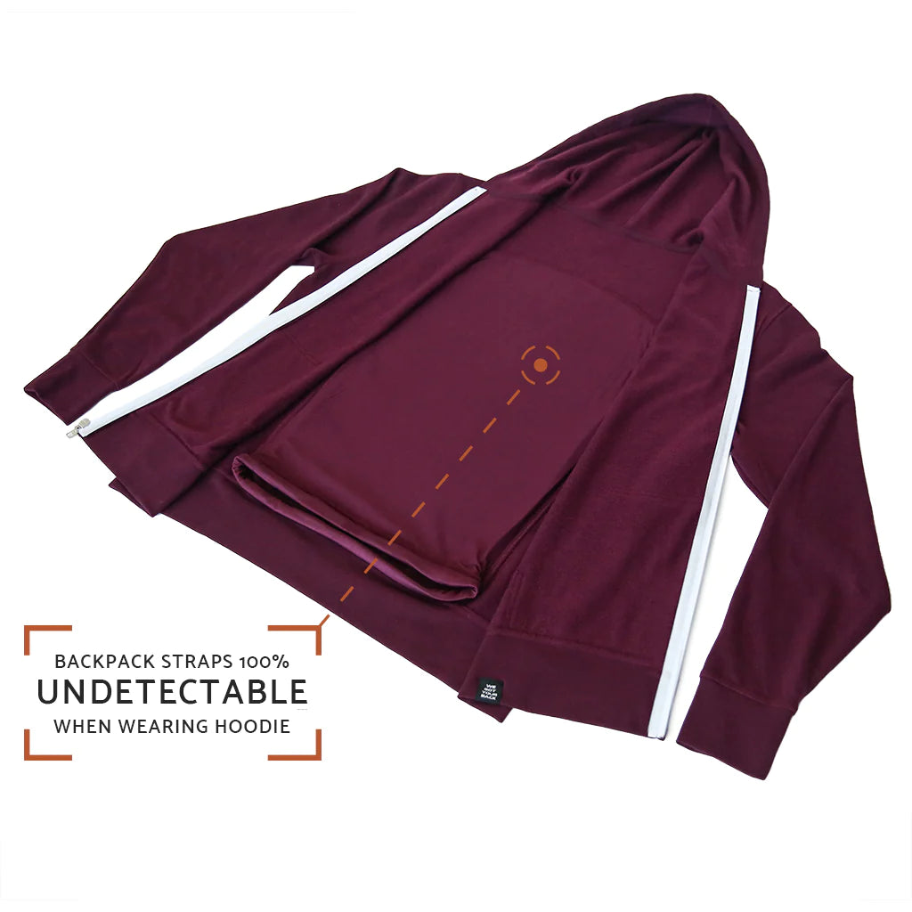QUIKFLIP Hero Hoodie Lite Full Zip, Bordeaux