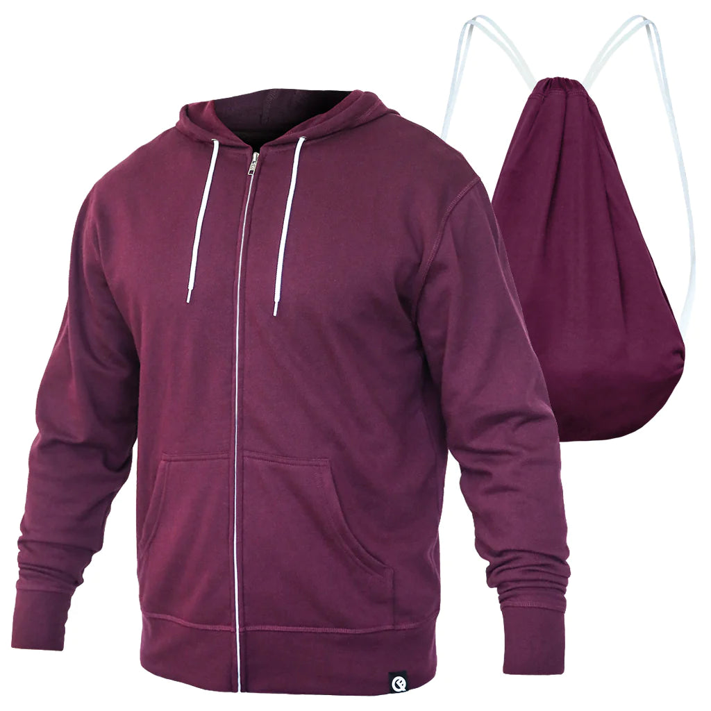 QUIKFLIP Hero Hoodie Lite Full Zip, Bordeaux